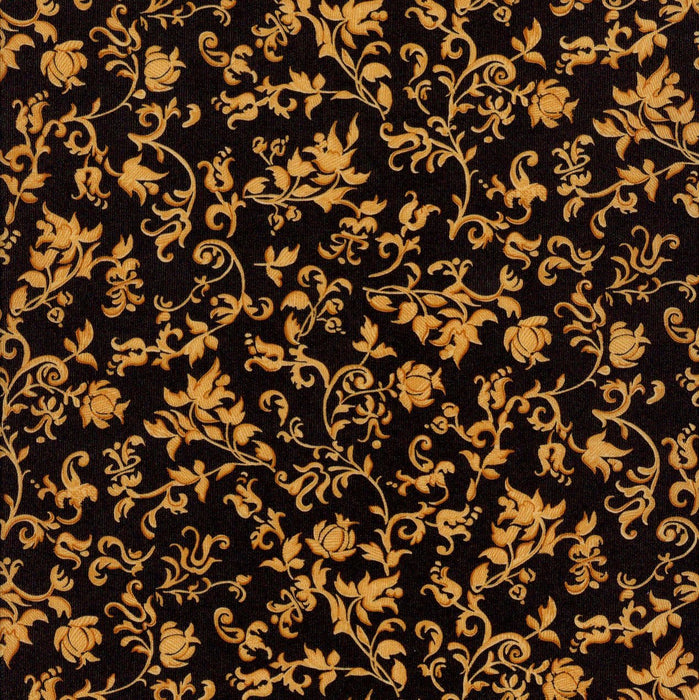 Papel de sublimación Floreado royal dorado y negro