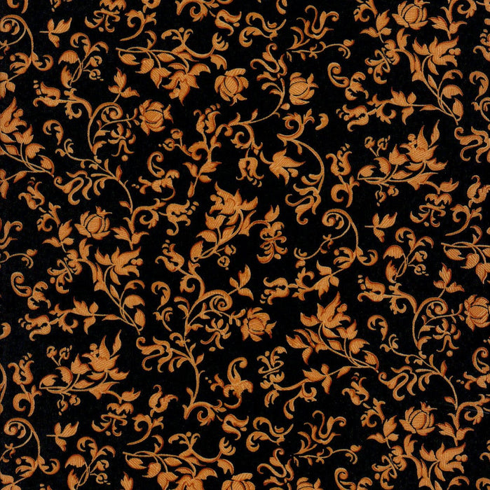 Papel de sublimación Floreado royal cobre y negro