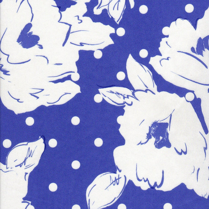 Papel de sublimación Flores y puntos fondo azul